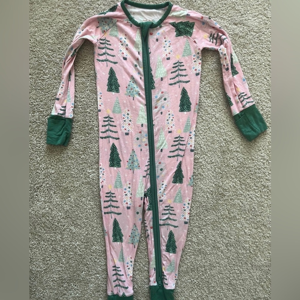 Little Sleepies Pink Twinkling Trees - Size 12-18 mos